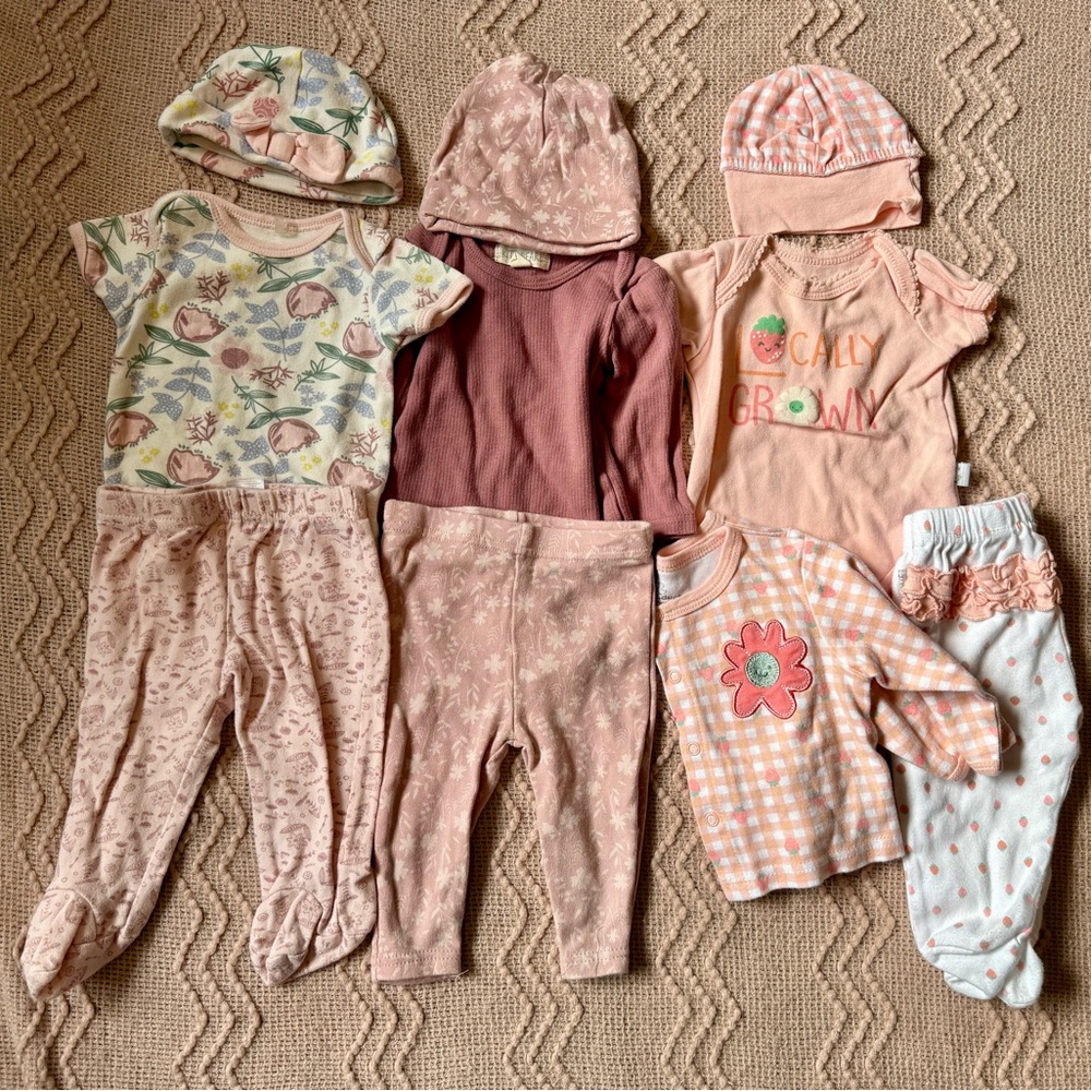 Cute Pink Peach Kids Matching Set Collection - 8 Pieces